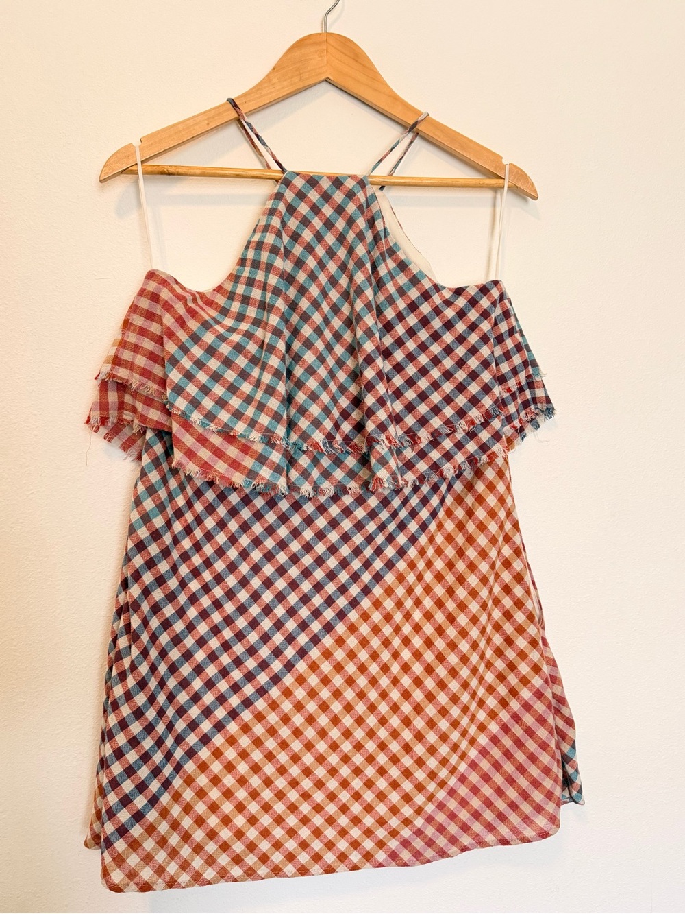 Zara Trafaluc Patchwork Gingham Halter Mini Dress NWT Size S - Picture 5 of 7